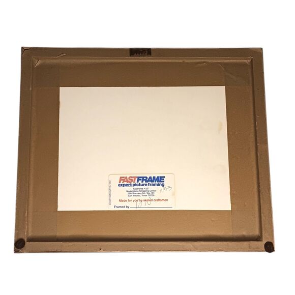 Mary & Joseph Journey To Bethlehem Snow Print Matted And Framed Blue & White VTG - Picture 8 of 15